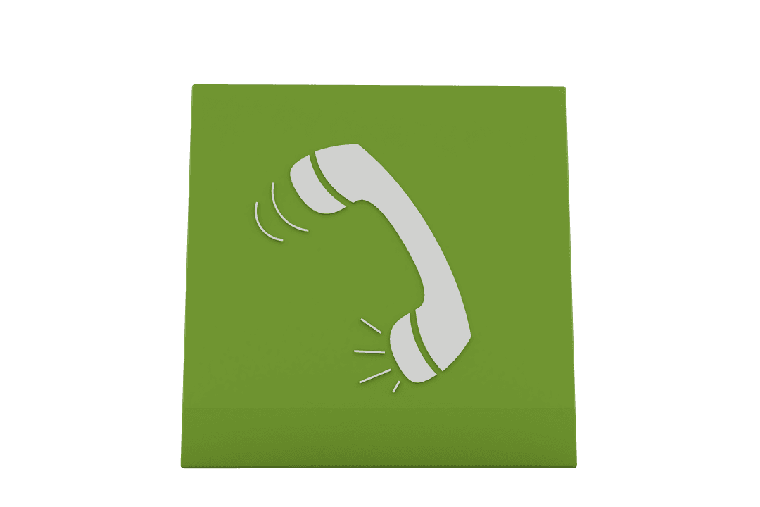 Green Transparent Phone Icon for Communication Apps