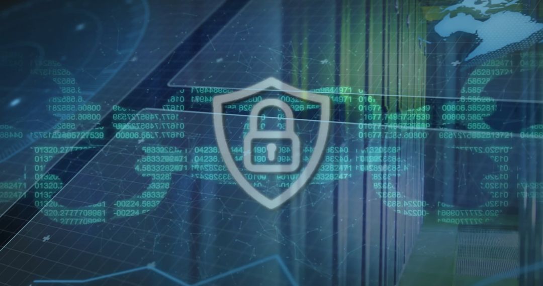 Cybersecurity Network Data Protection with Digital Shield Icon