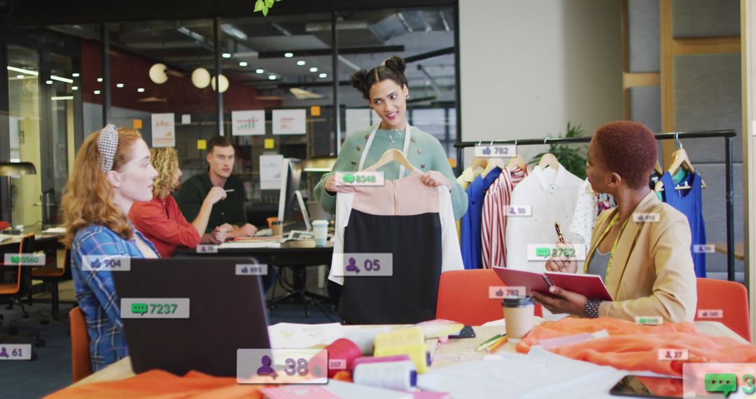 Fashion Designers Brainstorming in a Modern Office