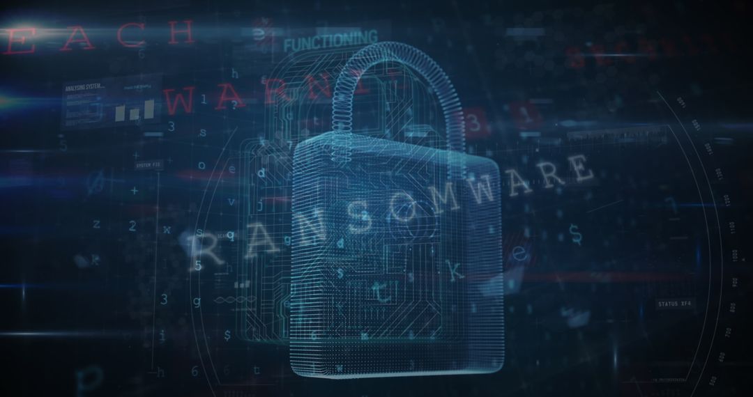 Digital Cybersecurity and Protection Concept with Padlock Image