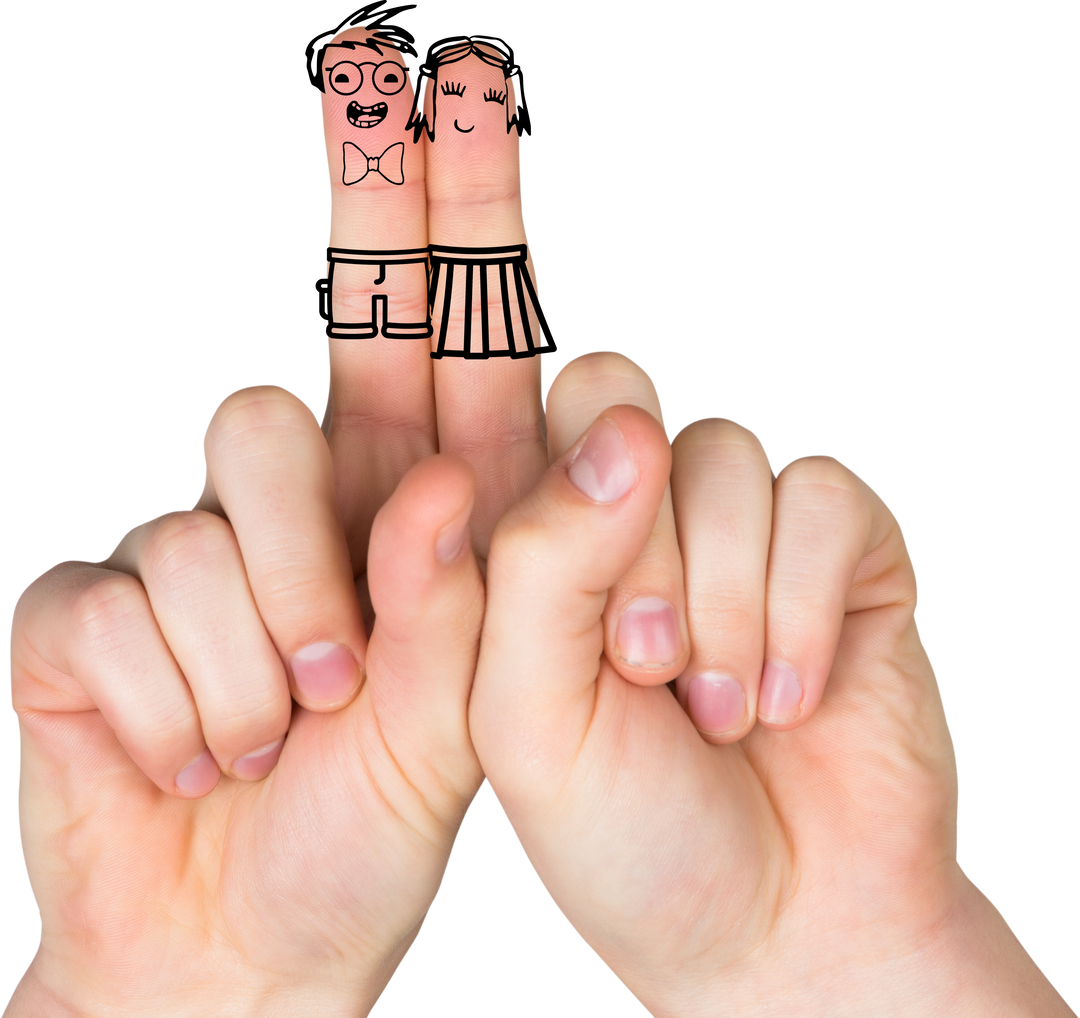 Creative Hand Illustration: Fingers With Drawn Characters On Transparent Background - Download Free Stock Images Pikwizard.com