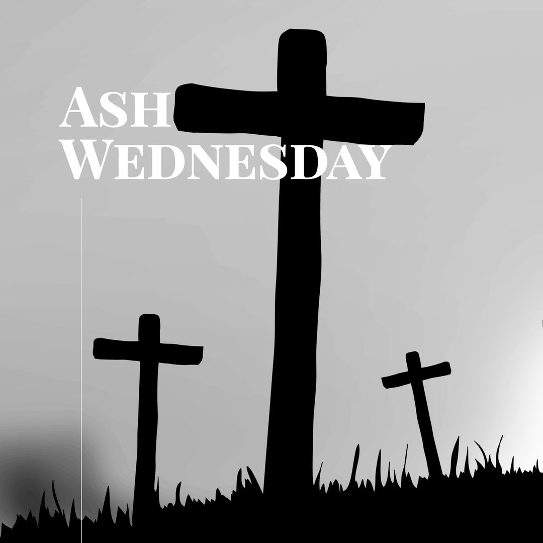Ash Wednesday illustration Showing Three Sacred Crosses