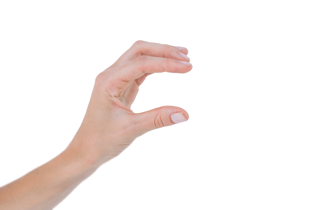 Hand Gesture Showing Meet Points on Transparent Background