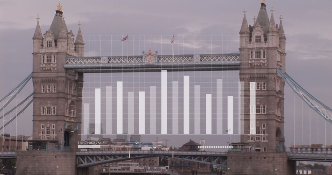 Data Analytics Graphic Overlay on London Landmark