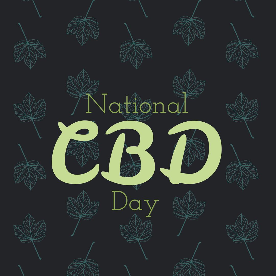 National CBD Day Poster with Leaf Background