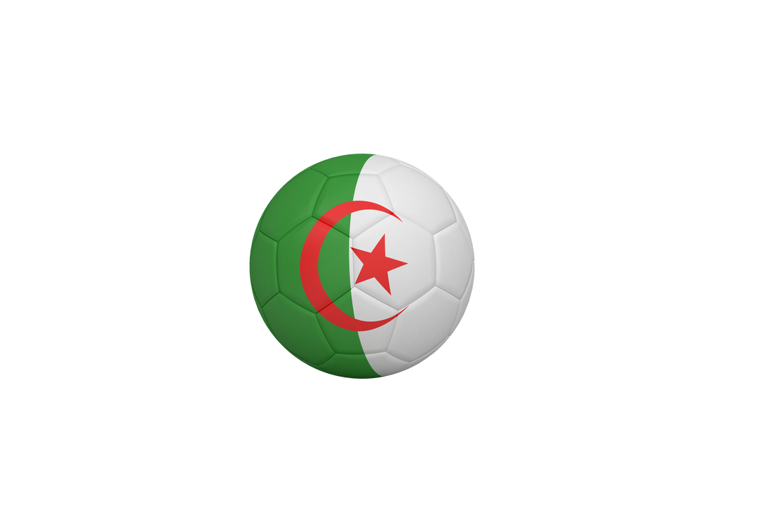 Football Featuring Algeria Flag Colors and Emblem, Transparent Background - Download Free Stock Images Pikwizard.com