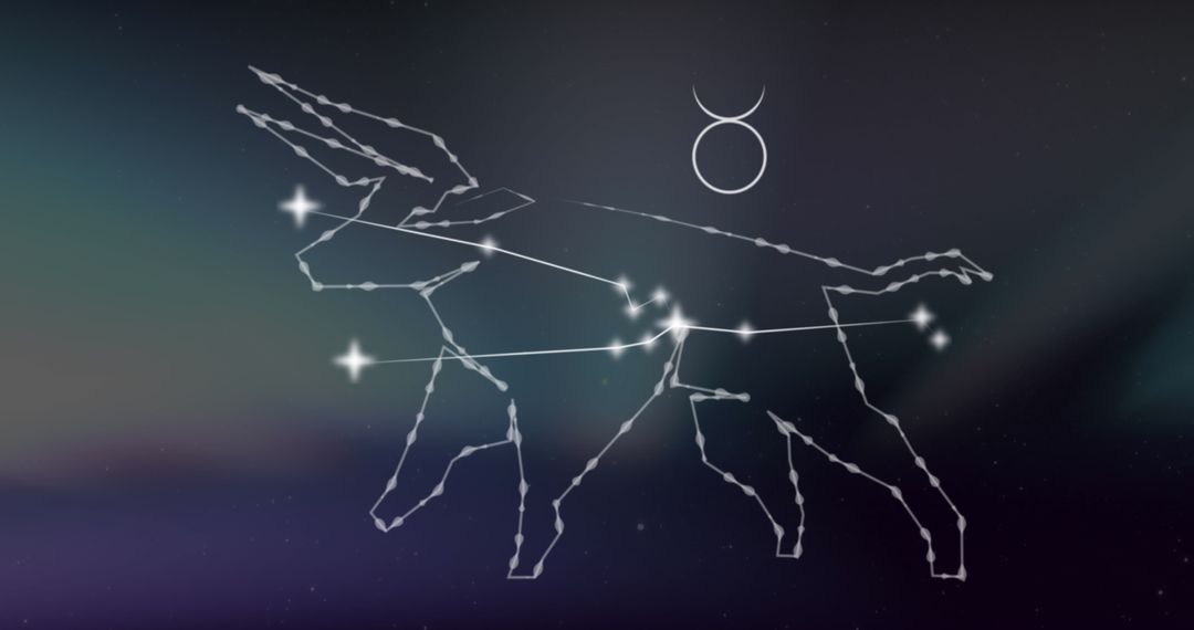 Taurus Zodiac Constellation with Celestial Background - Free Images, Stock Photos and Pictures on Pikwizard.com