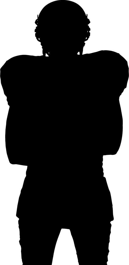 Transparent Silhouetted American Football Player Action Pose