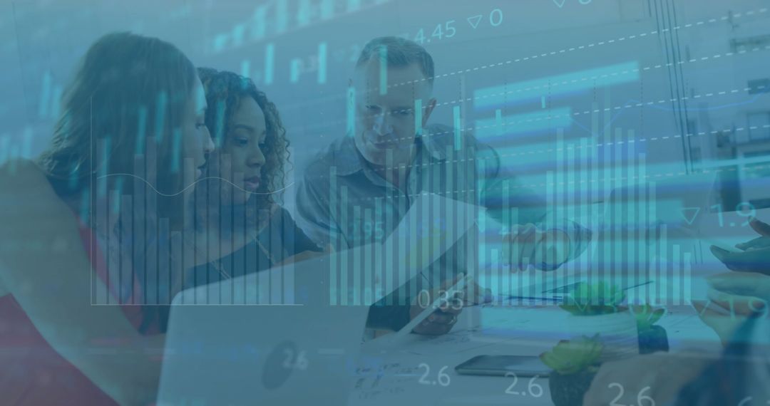 Financial Data Processing with Diverse Business Team Collaborating