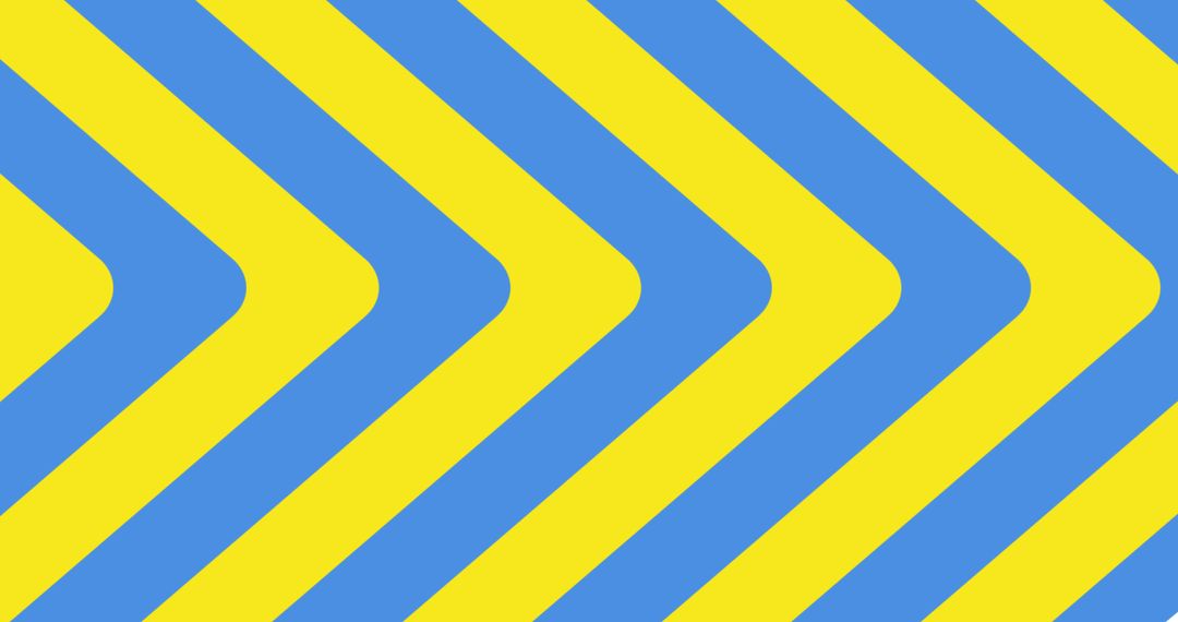 Blue and Yellow Arrows on Chevron Pattern Background