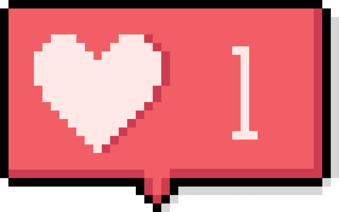 Pixel-Art Social Media Like Notification with Transparent Background