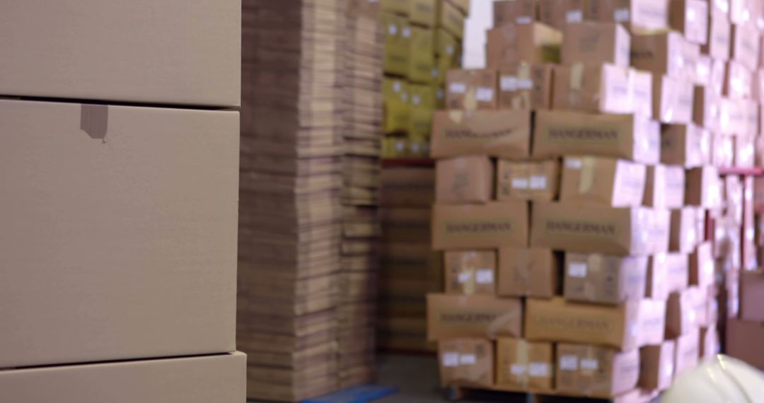 Stacks of Cardboard Boxes in a Warehouse for Shipping and Storage - Free Images, Stock Photos and Pictures on Pikwizard.com