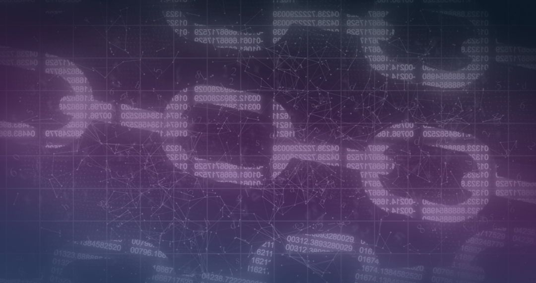 Abstract Chains with Digital Numbers on Blue Background