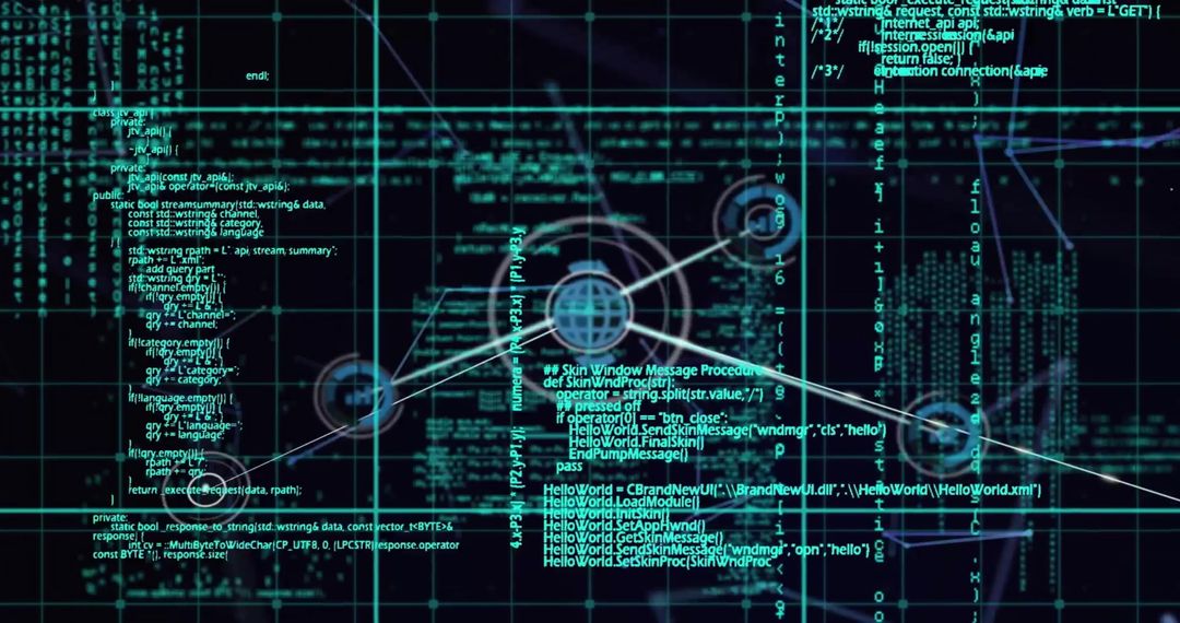 Digital networking and data processing conceptual visualization
