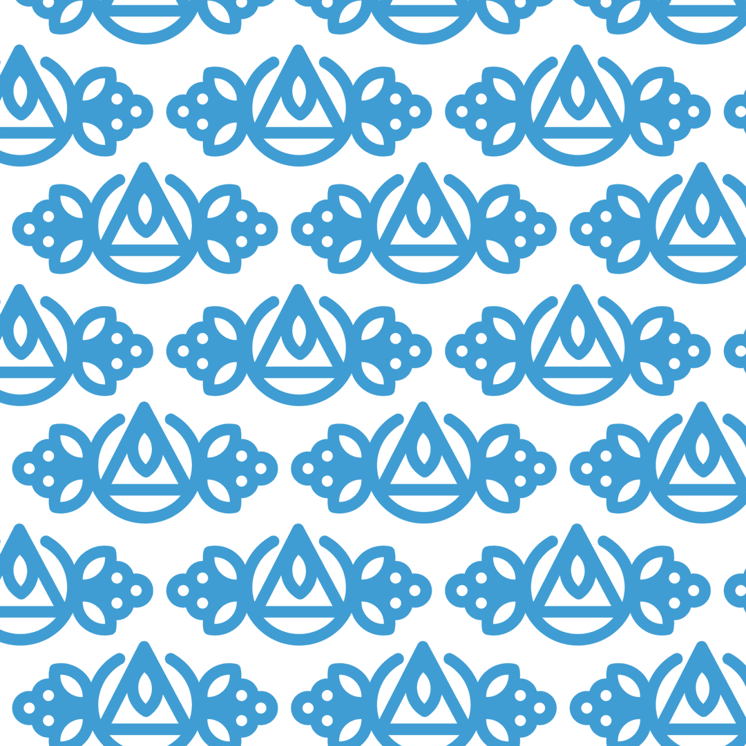 Blue Decorative Shapes Pattern on Transparent Background Vector
