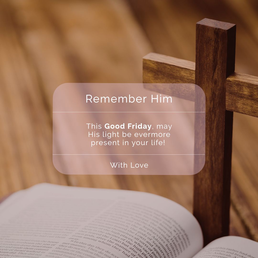 Good Friday Reminder with Crucifix and Open Book