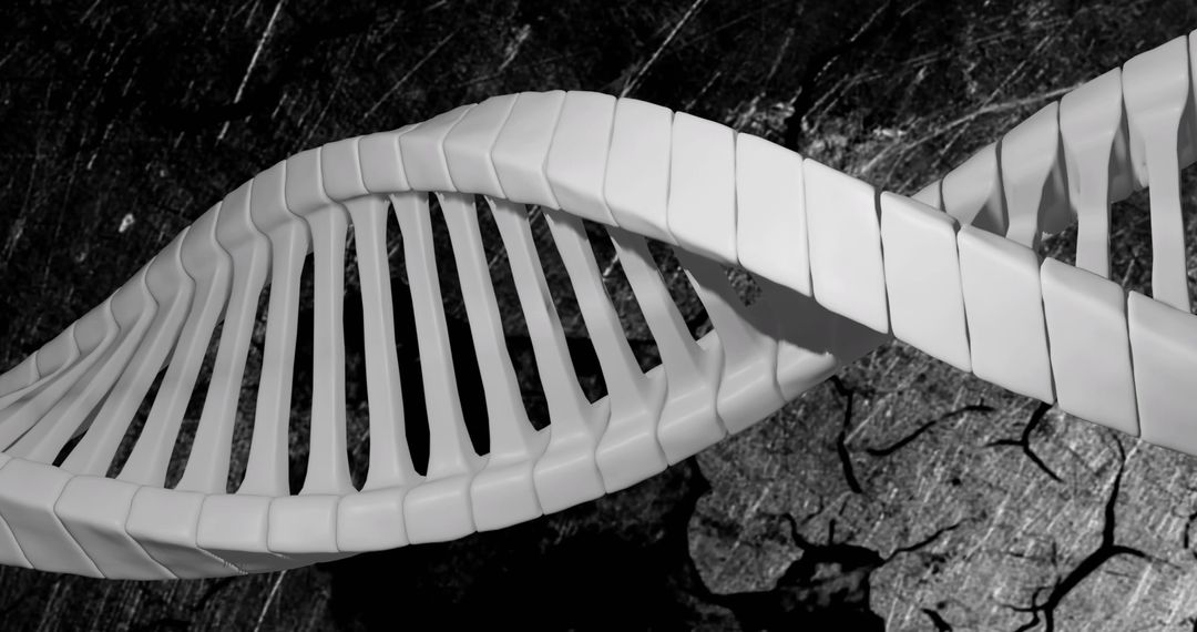 Twisting DNA Strand with Cracked Earth Background for Research and Science