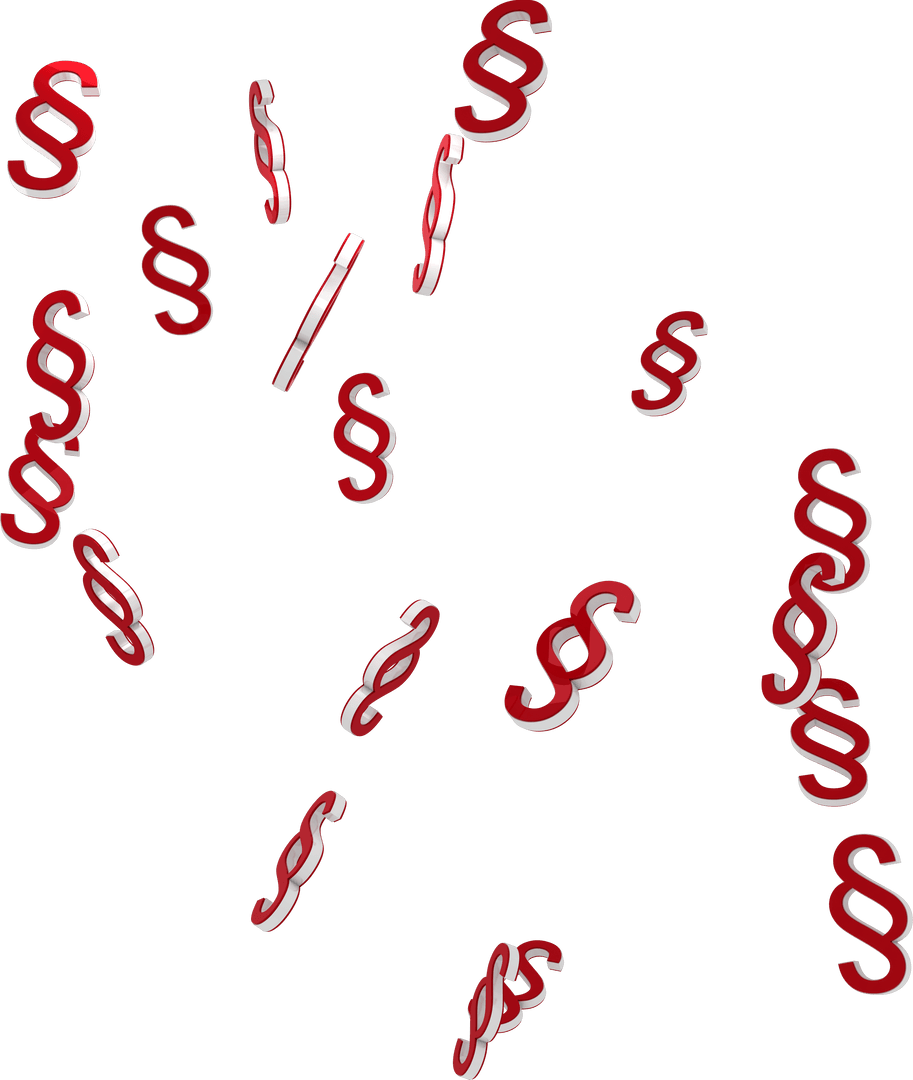 Transparent Falling Red Section Symbols Vector Icon