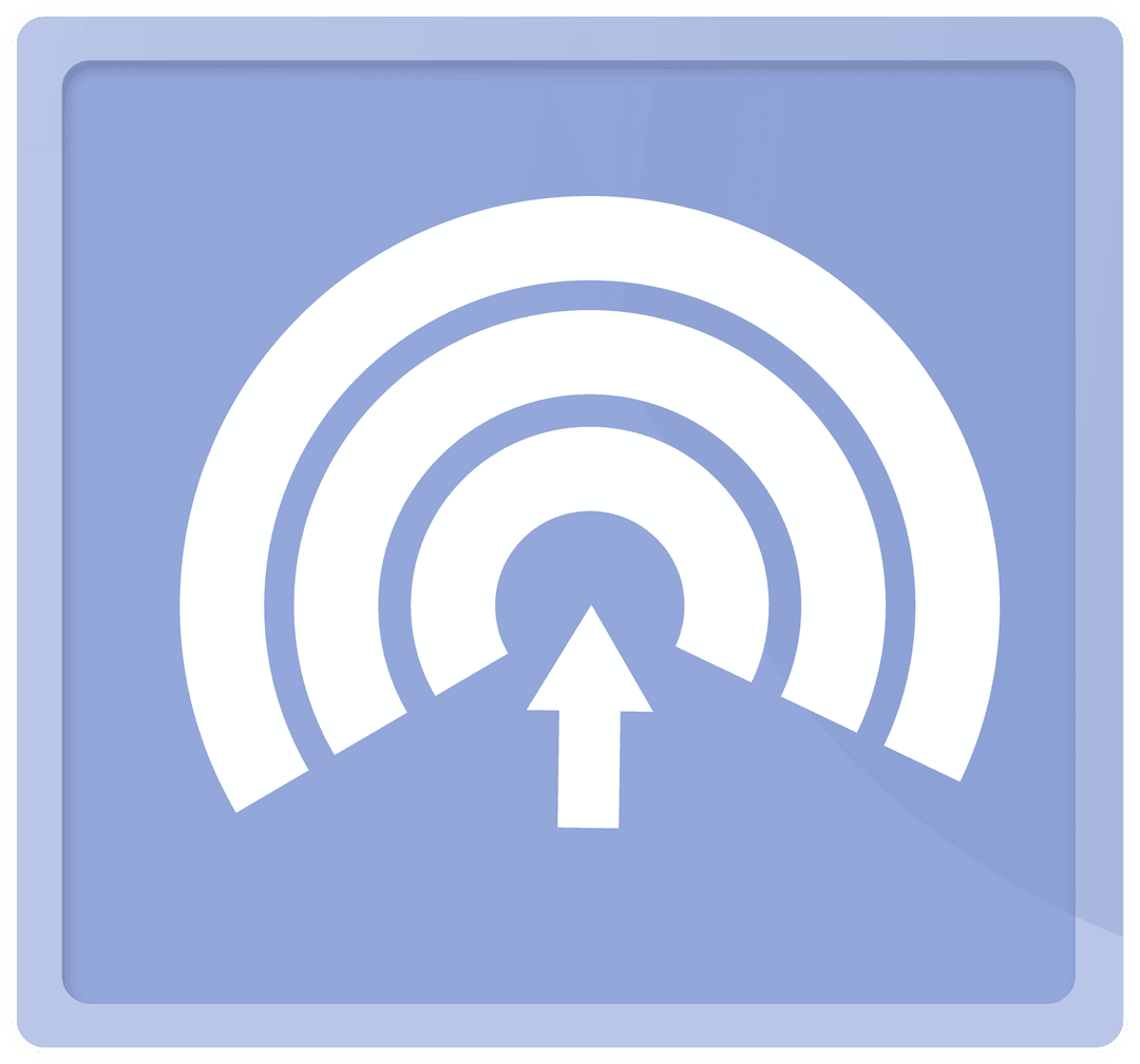 Abstract Digital Interface with White Icons on Transparent Background