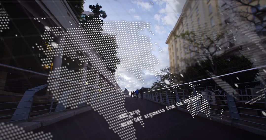 Global Communication Concept: Digital Connections Bridge