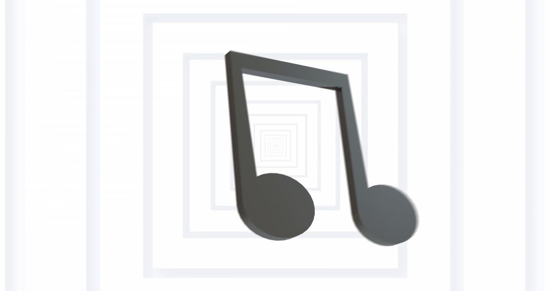 Floating Musical Note on Geometric Patterned Background