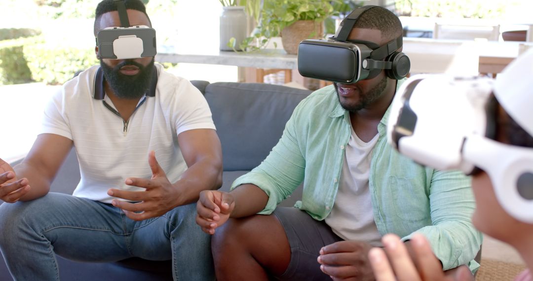 Diverse Group Enjoying Virtual Reality Experience Together