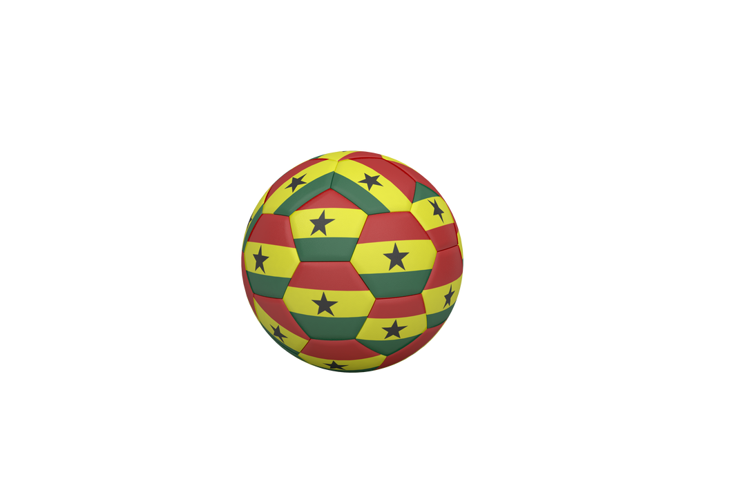 Spherical Transparent Object in Ghana Colors with Black Stars - Download Free Stock Images Pikwizard.com