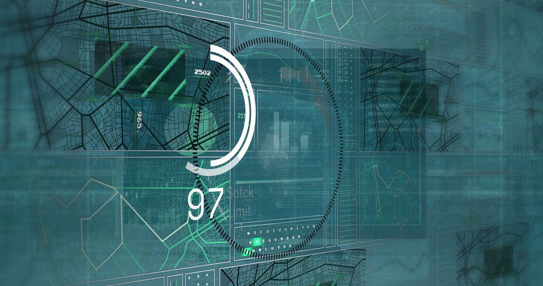 Abstract Digital Interface and Data Visualization Technology