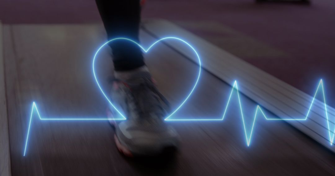 Gym Background with Futuristic Heartbeat Visualization