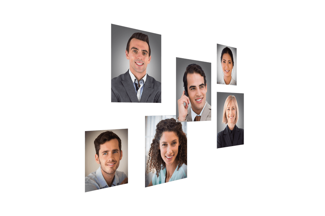 Smiling Business Professionals on Transparent Background