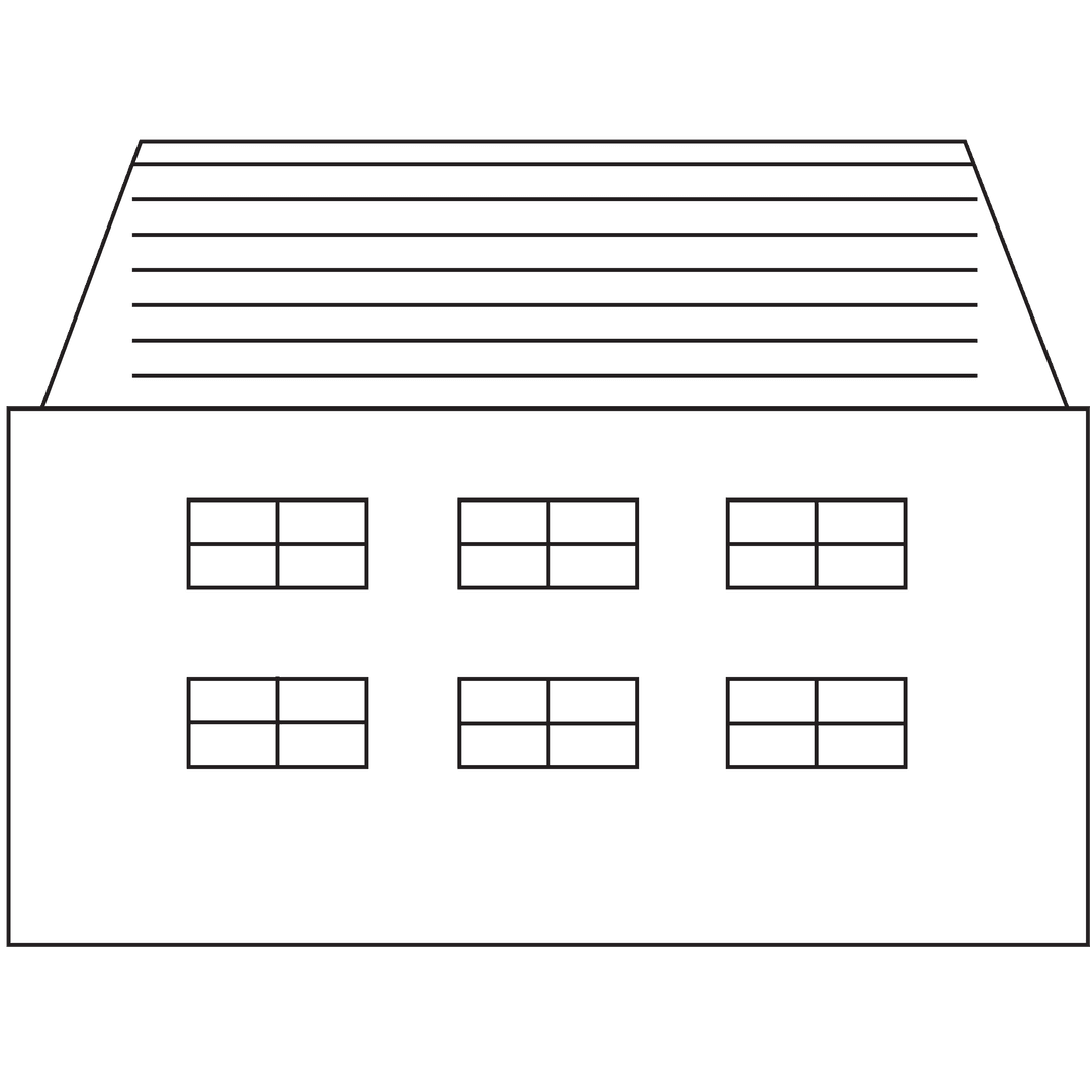 Minimalist Transparent House Illustration with Windows