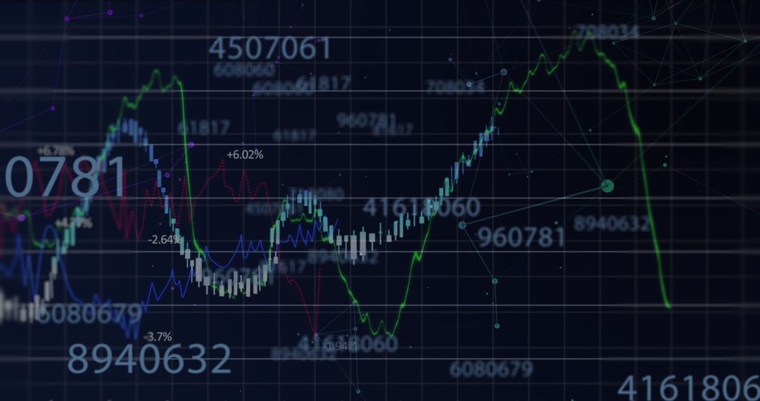 Abstract Digital Data Charts Illustrating Market Trends