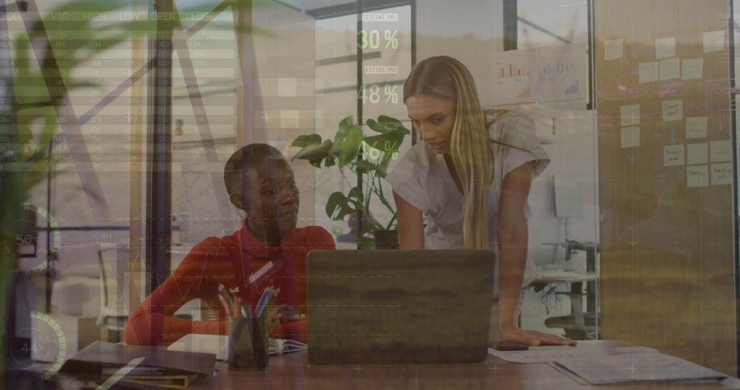 Business Team Analyzing Data Interface