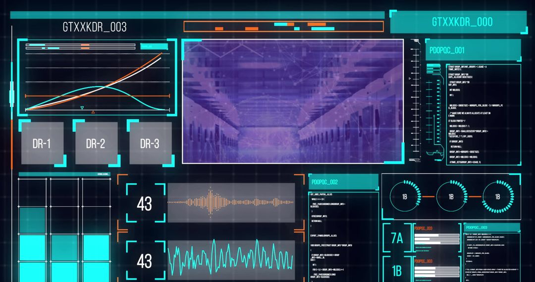 Digital Interface with Server Room Overlay