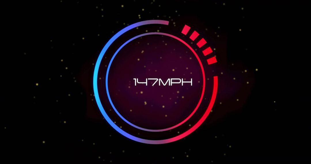 Futuristic Digital Speedometer Display in Space-Themed Interface