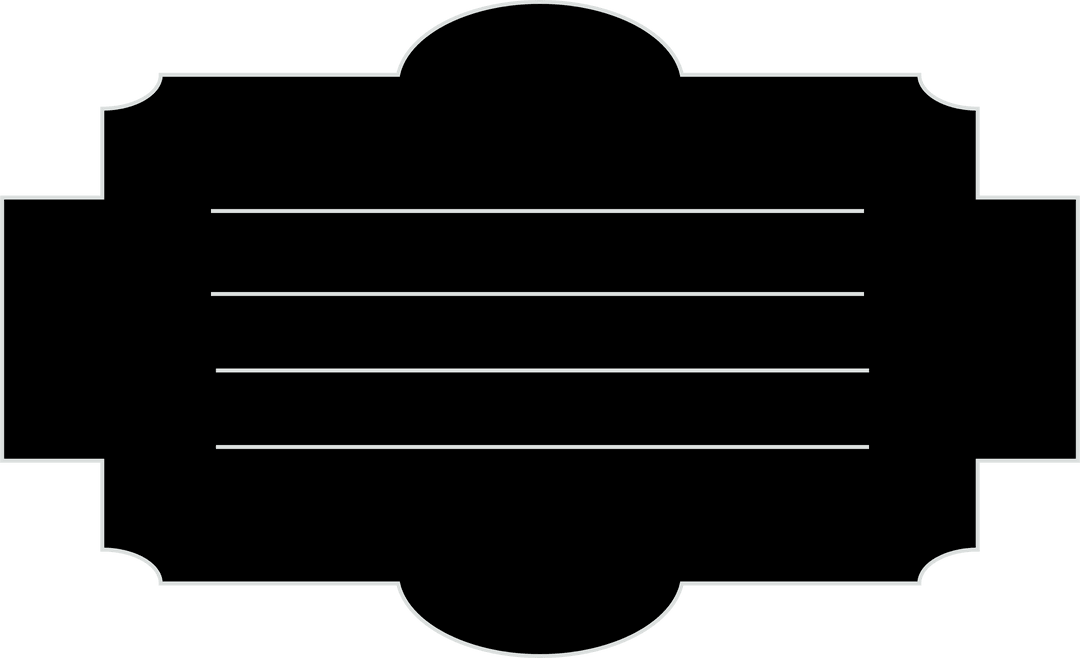 Black Badge Shapes Transparent Background with Text Space