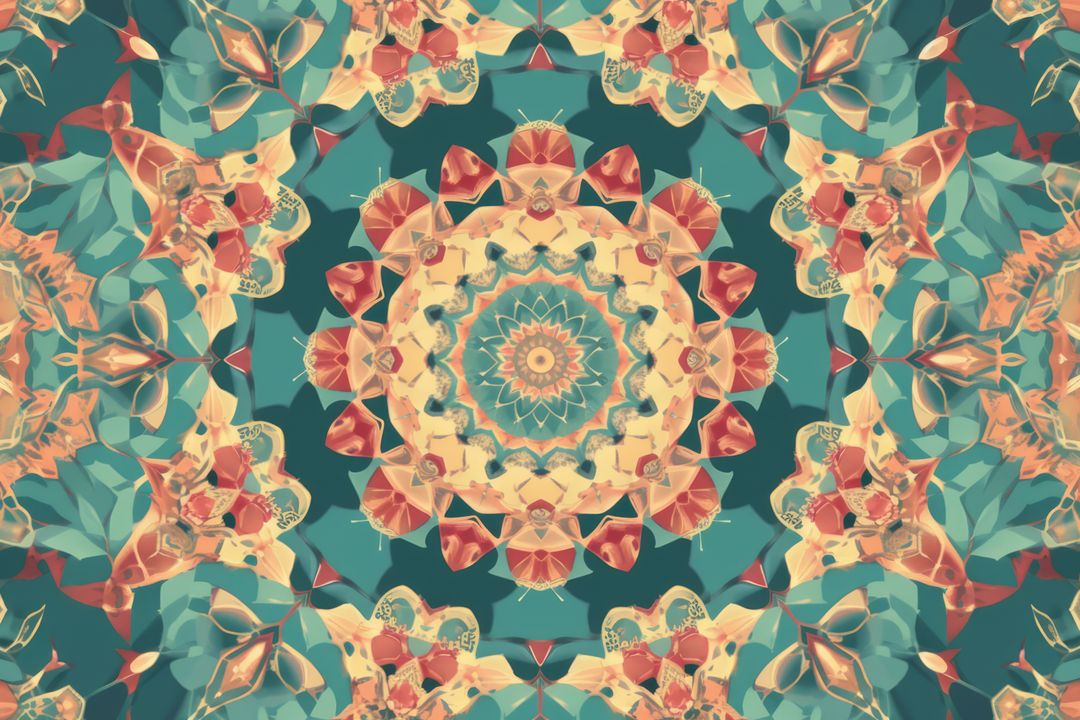 Intricate Symmetrical Kaleidoscopic Pattern with Vibrant Colors - Free Images, Stock Photos and Pictures on Pikwizard.com