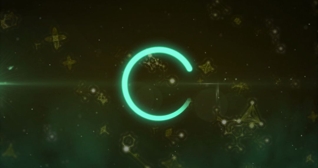 Neon Green Loading Indicator with Glowing Interface Elements