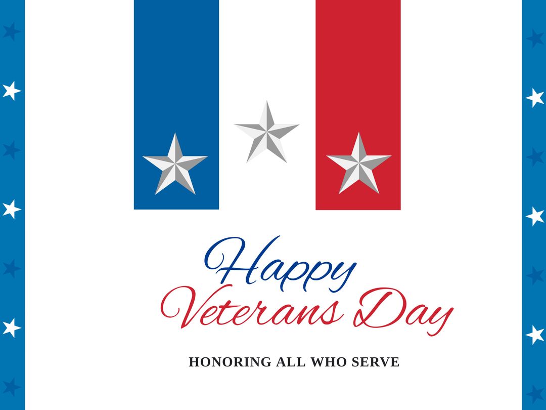 Veterans Day Tribute with Stars and Stripes Background