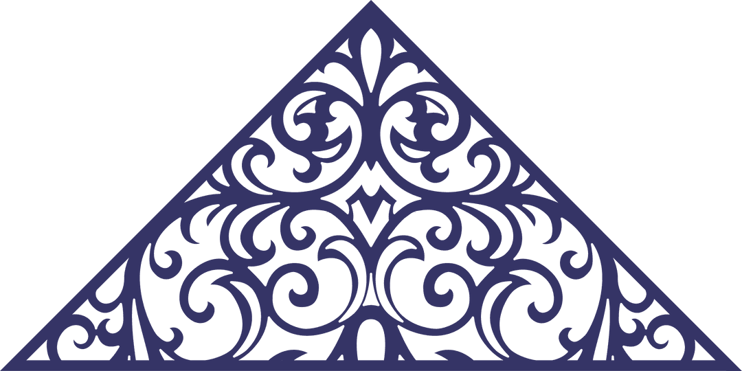 Intricate Triangular Filigree Motif on Transparent Background