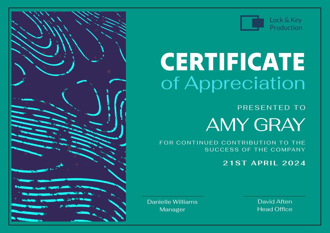 Modern Certificate Design for Professional Recognition and Appreciation - Download Free Stock Templates Pikwizard.com