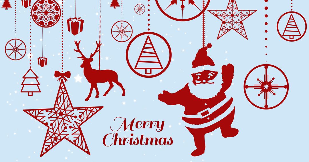 Festive Christmas Ornament Design with Joyful Santa