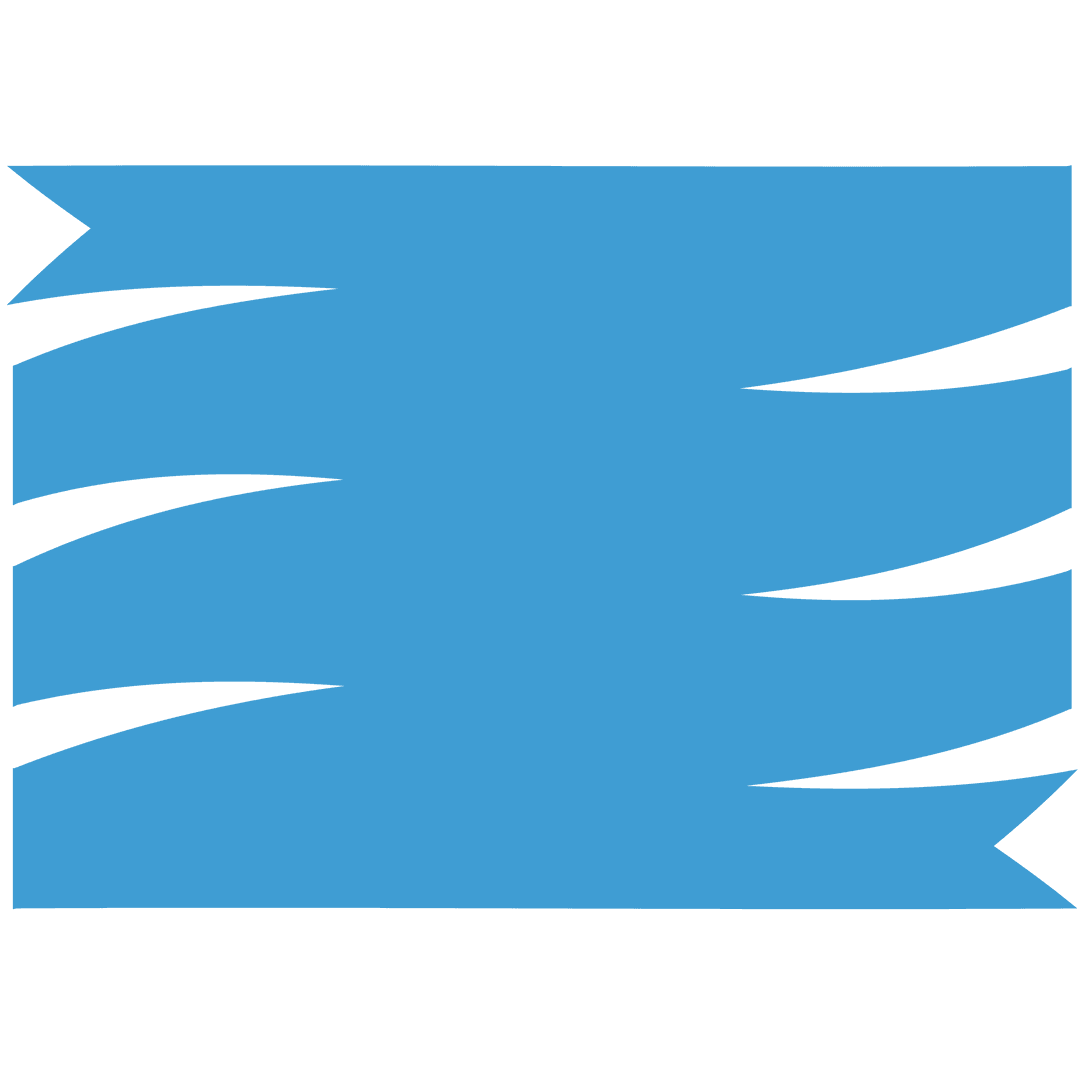 Blue Abstract Shape with Wavy Lines on Transparent Background