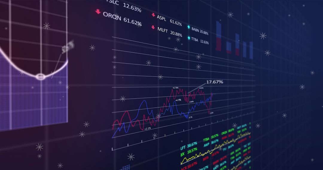 Stock Market Data Visuals Displaying Financial Analysis Trends