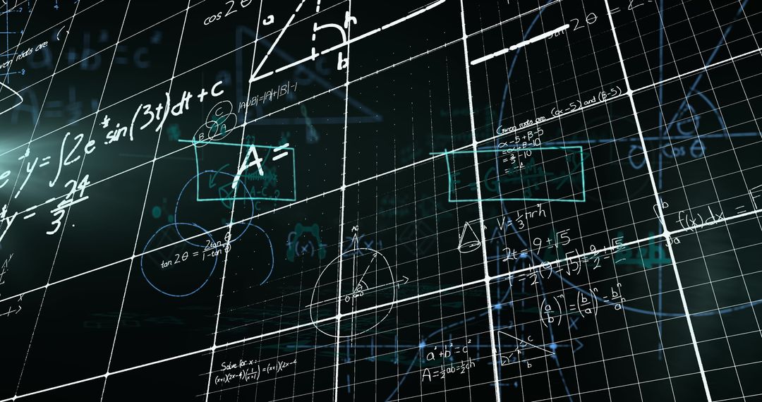 Mathematical Equations Universe Over Black Background