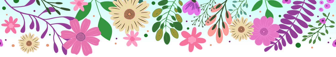 Floral garland on transparent background with elegant stylized design