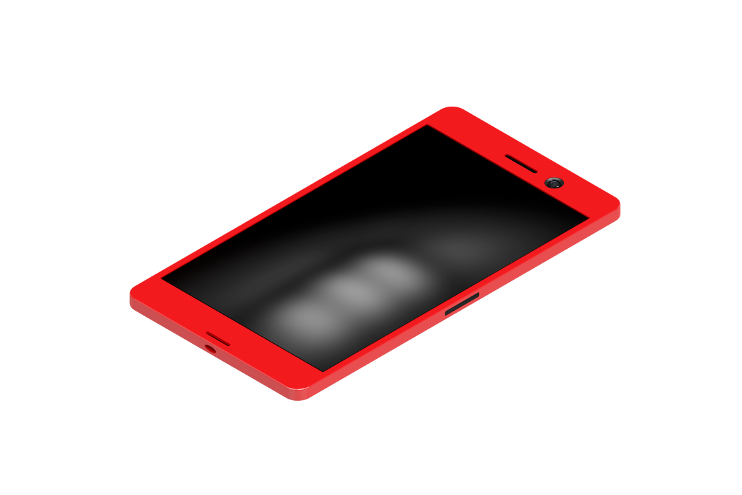 High Angle View of Stylish Red Mobile Phone on Transparent Background - Download Free Stock Images Pikwizard.com