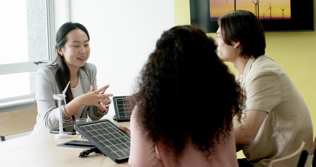 Diverse Team Discussing Renewable Energy Solutions