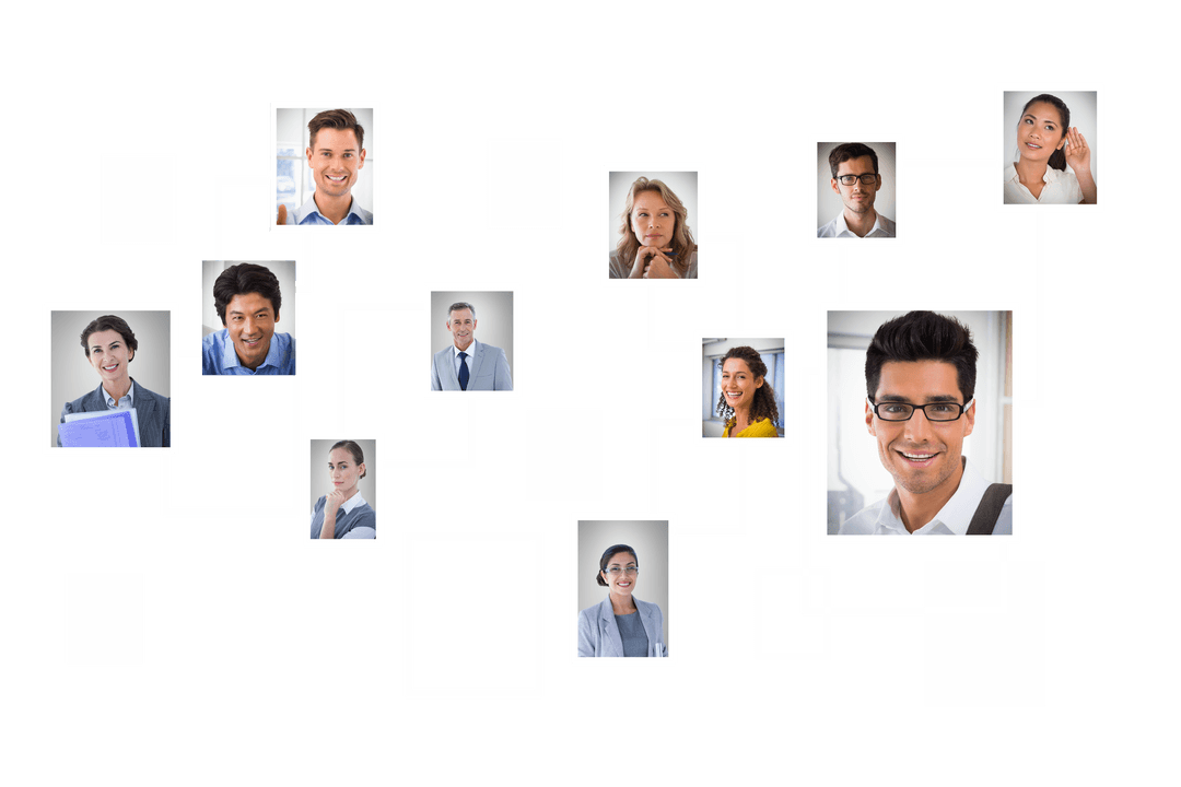 Transparent Background of Diverse Businesspeople Networking Collage