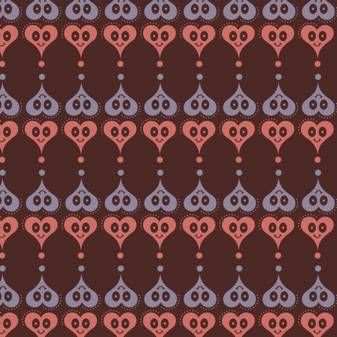 Seamless Transparent Heart Pattern on Brown Background